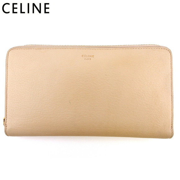 Celine leather pink long Zip Wallet Red - Picture 1 of 6